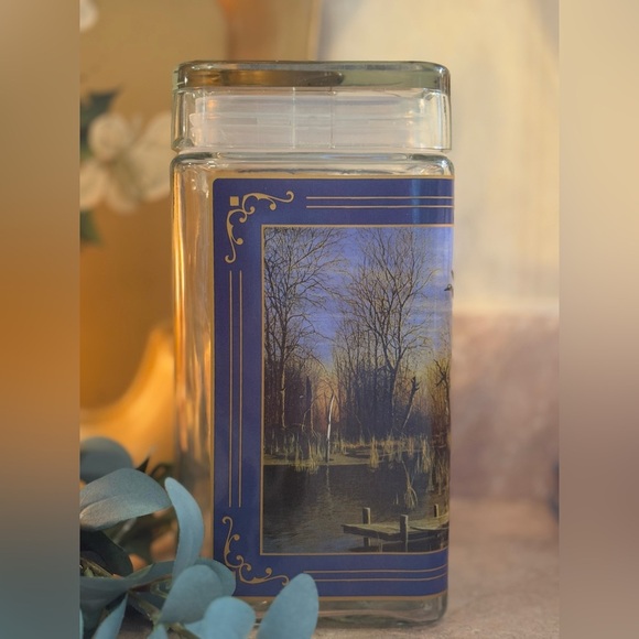 Jim Hansel "Passing Through" Canister Glass 2007 8.25 x 4W With Ducks And Cabin - Picture 3 of 13